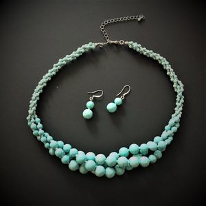 Simulated Turquoise necklace and earrings set​